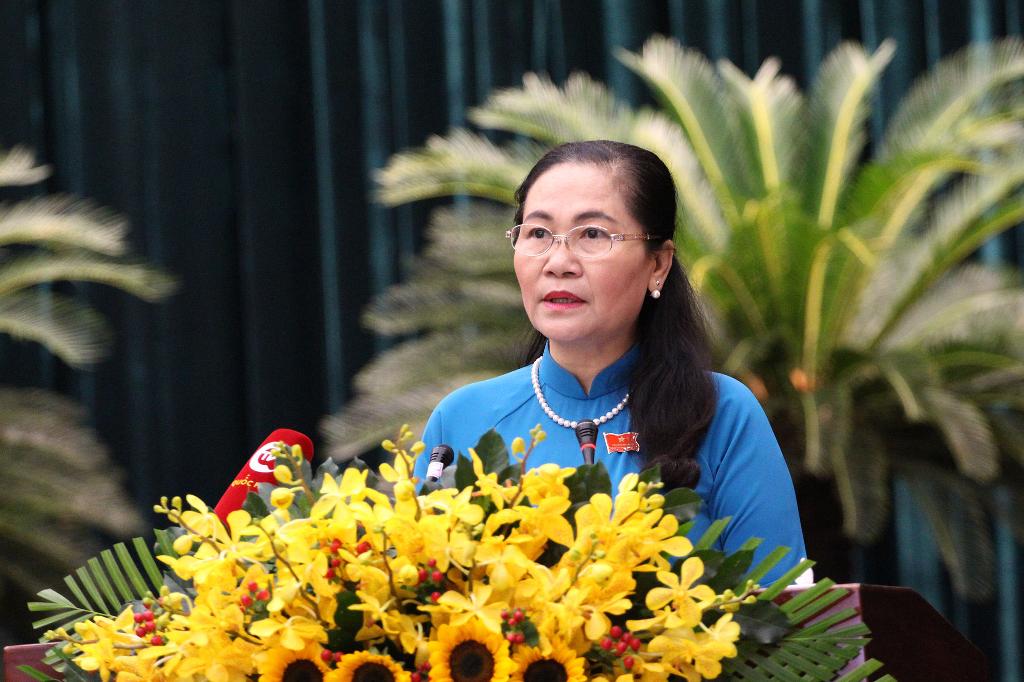 Chủ tịch HĐND TP. Hồ Chí Minh Nguyễn Thị Lệ phát biểu tại kỳ họp thứ 11 (Ảnh: H.H).